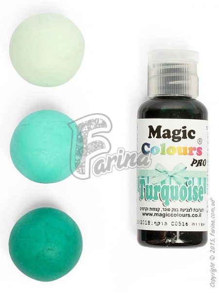 Краситель гелевый пищевой Magic Colours Pro 32г - Бирюзовый< фото цена